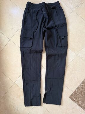 BLACKTAILOR Black Cargo Pants with Drawstring Waist